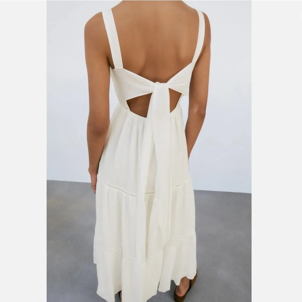 NWT ZARA cotten summer midi dress size XL - Picture 4 of 14